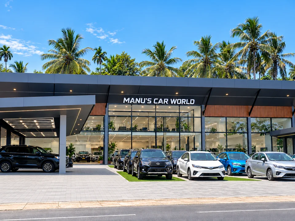 Manu's Car World showroom exterior